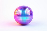 Sphere purple disco white background. 