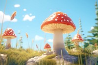 Mushroom outdoors fungus agaric. AI generated Image by rawpixel.
