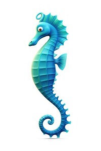 Seahorse cartoon animal white background. 