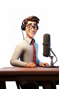 Cartoon microphone portrait adult. AI generated Image by rawpixel.