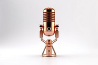 Microphone white background technology copper. 