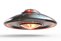 Light spaceship lighting white background. 