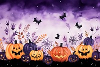 Halloween backgrounds pumpkin purple. AI generated Image by rawpixel.