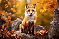 Autumn fox wildlife animal. 