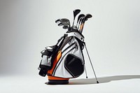 Golf sports bag white background. 