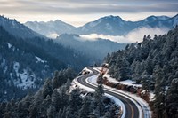 Tree road mountain outdoors. 