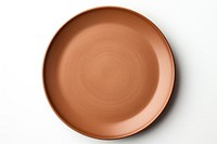 Plate brown white background earthenware. 