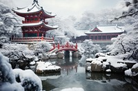 Snow architecture building outdoors. 