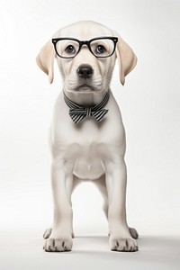 Glasses animal mammal puppy. 