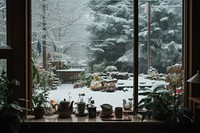 Window snow outdoors nature. AI generated Image by rawpixel.