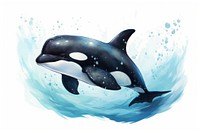 Swimming dolphin animal mammal. AI generated Image by rawpixel.