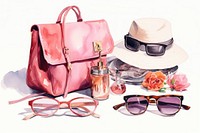 Accessories sunglasses handbag fashion. AI generated Image by rawpixel.