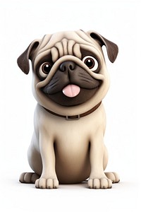 Pug dog cartoon animal. AI generated Image by rawpixel.