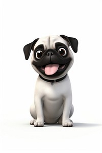 Pug dog cartoon mammal. 