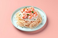 Spaghetti shrimp pasta plate. AI generated Image by rawpixel.