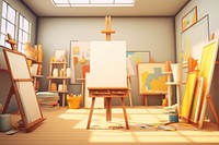 Art painting easel room. 