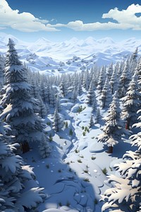 Forest snow tree land. AI generated Image by rawpixel.