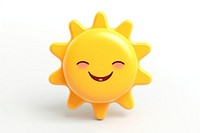 Toy sun white background anthropomorphic. 