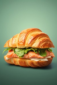 Croissant sandwich food viennoiserie. AI generated Image by rawpixel.