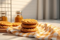 Cookie bread table food. 