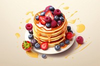 Pancake dessert berries brunch. AI generated Image by rawpixel.