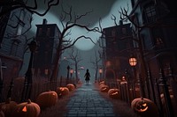 Spooky Halloween night street