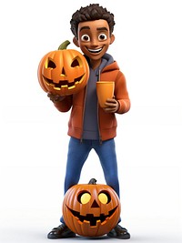 Halloween smiling pumpkin cartoon. 