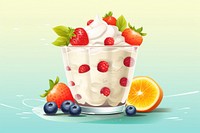 Fruit dessert yogurt cream. AI generated Image by rawpixel.