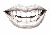 Sketch teeth drawing mouth. 