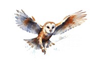 Flying owl cartoon animal. AI generated Image by rawpixel.