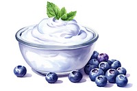 Blueberry dessert yogurt cream. 