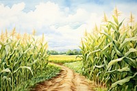 Corn agriculture landscape outdoors. AI generated Image by rawpixel.