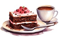Chocolate cake dessert coffee. AI generated Image by rawpixel.