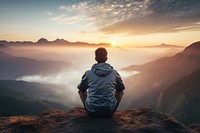 Mountain outdoors backpack sitting. AI generated Image by rawpixel.