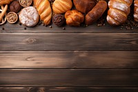 Wood backgrounds bakery bread. 