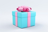 Gift box white background anniversary. 