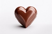 Heart chocolate white background confectionery. 