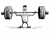 Barbell cartoon sports weightlifting. AI generated Image by rawpixel.