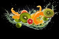 Fruit kiwi grapefruit splashing. AI generated Image by rawpixel.