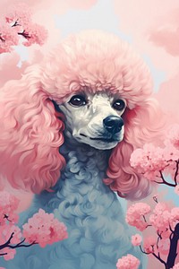 Poodle animal mammal plant. AI generated Image by rawpixel.
