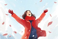 Cheerful outdoors winter adult. AI generated Image by rawpixel.