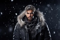 Portrait fashion jacket winter. 