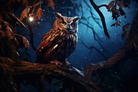 Night owl outdoors animal. 