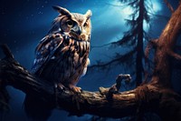 Owl outdoors animal night. AI generated Image by rawpixel.