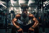Sweating adult gym man. AI generated Image by rawpixel.