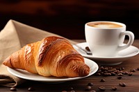 Croissant coffee bread drink. 