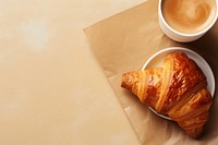 Croissant coffee bread paper. 