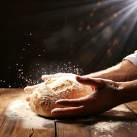 Bread flour food hand. AI generated Image by rawpixel.