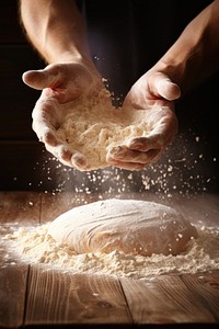 Flour hand wood ingredient. AI generated Image by rawpixel.