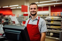 Supermarket adult man entrepreneur. 